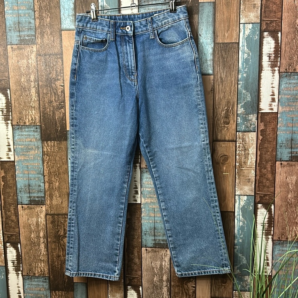 Collision 5 straight worn look thick jeans